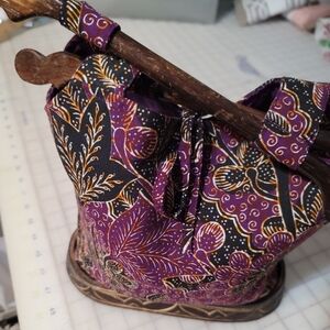 Purple and Black Patterned Tote Bag